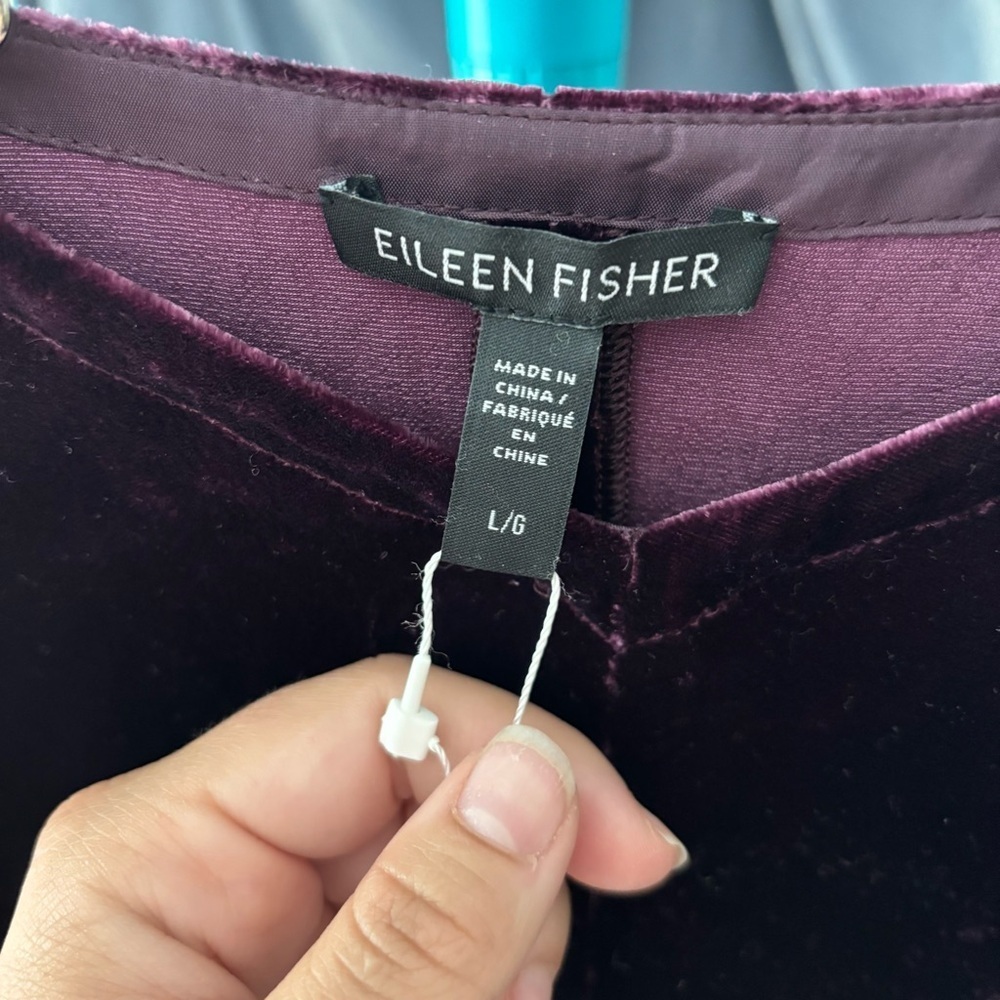 Eileen Fisher Velvet V-Neck dolman top in Rich Plum - Picture 3 of 10